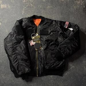 Vintage Rothco MA-1 Black Bomber Jacket